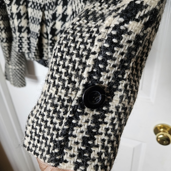 BARAMI Classic Houndstooth Black/White Women Jacket Size 12 - Picture 6 of 13